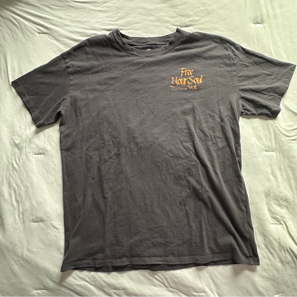 Hollister Charcoal Tee with Orange Graphic